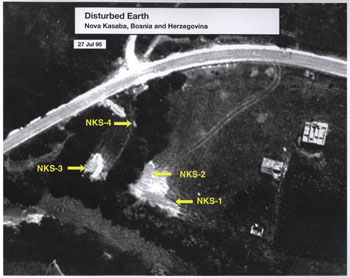 Disturbed Earth: Nova Kasaba, Bosnia and Herzegovina, 27 July 1995 - Source: ICTY; U.S. National Geospatial Intelligence Agency