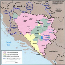 Bosnia: Areas of Control, September 1994 – Source: Library of Congress