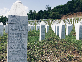 Grave markers at the Srebrenica-Potočari Memorial and Cemetery for the Victims of the 1995 Genocide – Source: Sarah Reichenbach, The Advocacy Project, June 2015