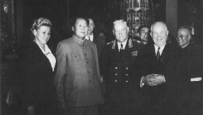 First Party Secretary Khrushchev and Chairman Mao Zedong in Beijing, October 4, 1954 (Russia State Archive of Film and Photodocuments)